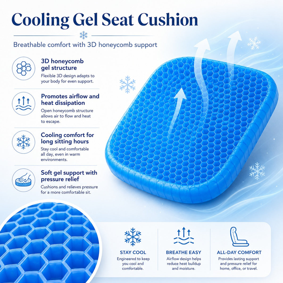 Silicone Ice Pad Insulated Car Seat Cushion