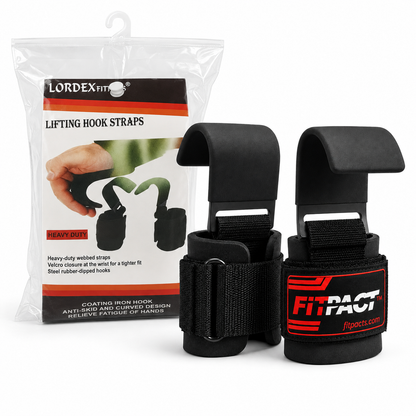 LORDEX Heavy-Duty Lifting Hook Straps for Weightlifting