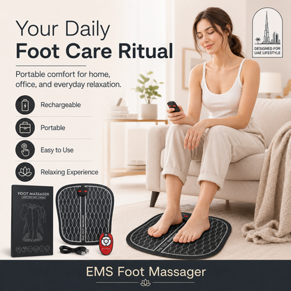 EMS Foot Massager Mat with Pulse Technology & Controller – Portable Foldable Foot Relaxation Pad for Home & Office