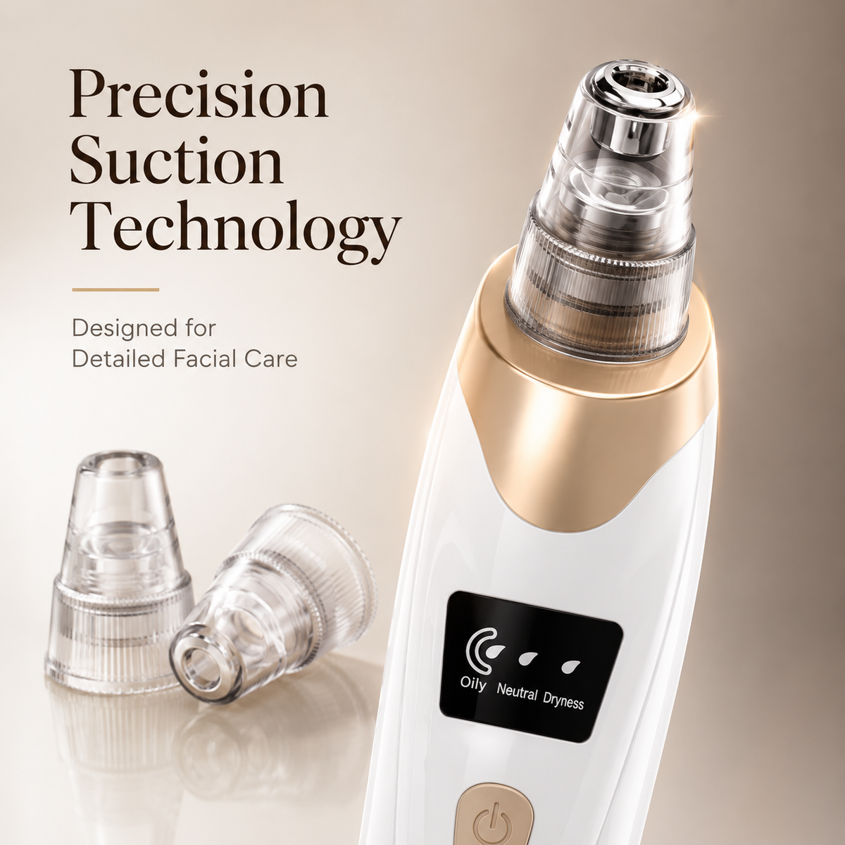 Electric Blackhead Remover Vacuum & Microdermabrasion Facial Cleansing Device – 3 Suction Levels, LED Display & USB Rechargeable
