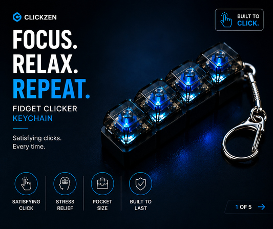 Mechanical Keyboard Switch Tester Keychain – Portable Fidget Clicker with 4 Switches