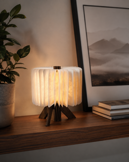 Wooden USB Folding Table Lamp | Portable LED Book Lamp | Modern Rechargeable Night Light | Minimalist Home Decor Gift | Cozy Bedroom Lamp