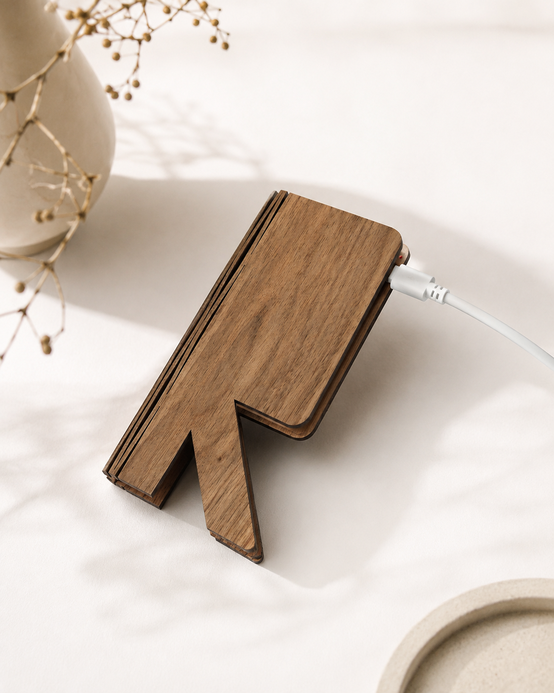Wooden USB Folding Table Lamp | Portable LED Book Lamp | Modern Rechargeable Night Light | Minimalist Home Decor Gift | Cozy Bedroom Lamp