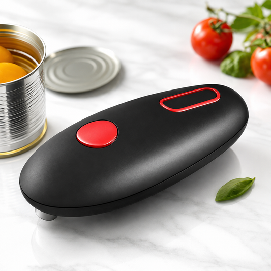 Auto Electric Can Opener, Red | Automatic, Hands Free, Smooth Edge, Food-Safe, Battery Operated