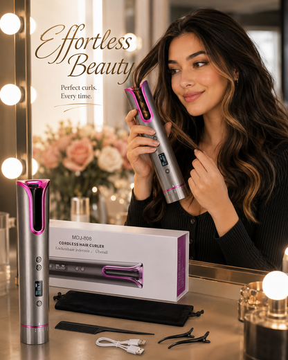 Automatic Rotating Curling Iron, TYMO CURLPRO Beach Waves Hair Curler | 500 Million Ionic Curling Wand, Dual Voltage, Portable Lightweight for Travel