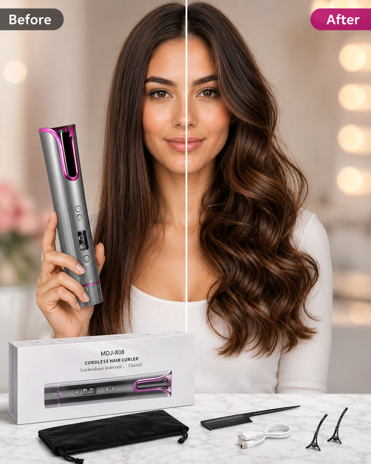 Automatic Rotating Curling Iron, TYMO CURLPRO Beach Waves Hair Curler | 500 Million Ionic Curling Wand, Dual Voltage, Portable Lightweight for Travel