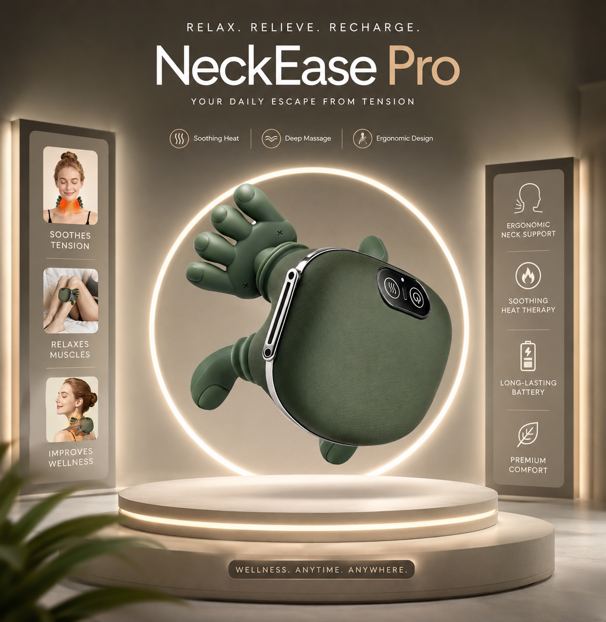 Deep Tissue Neck & Back Massager for Pain Relief
