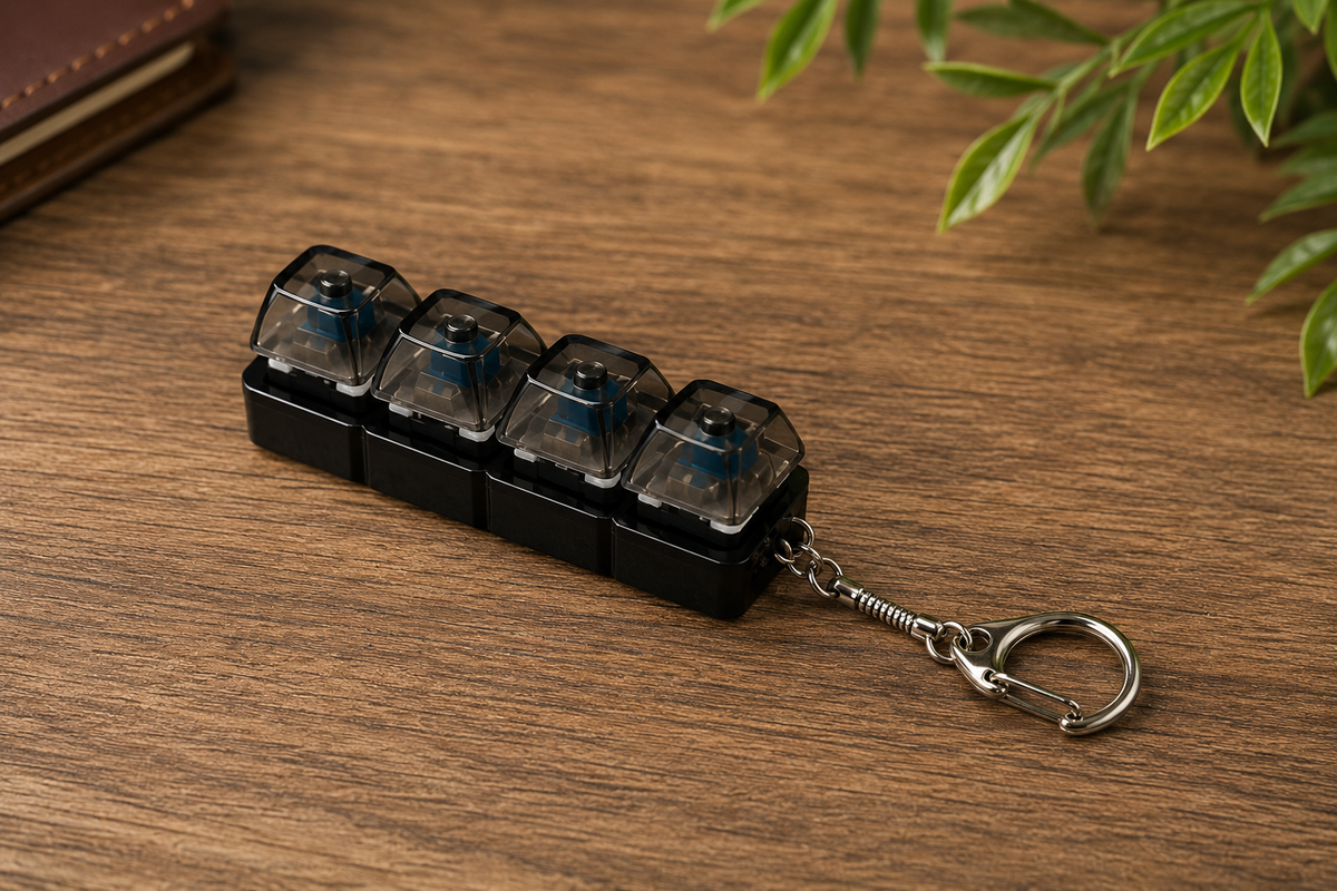 Mechanical Keyboard Switch Tester Keychain – Portable Fidget Clicker with 4 Switches