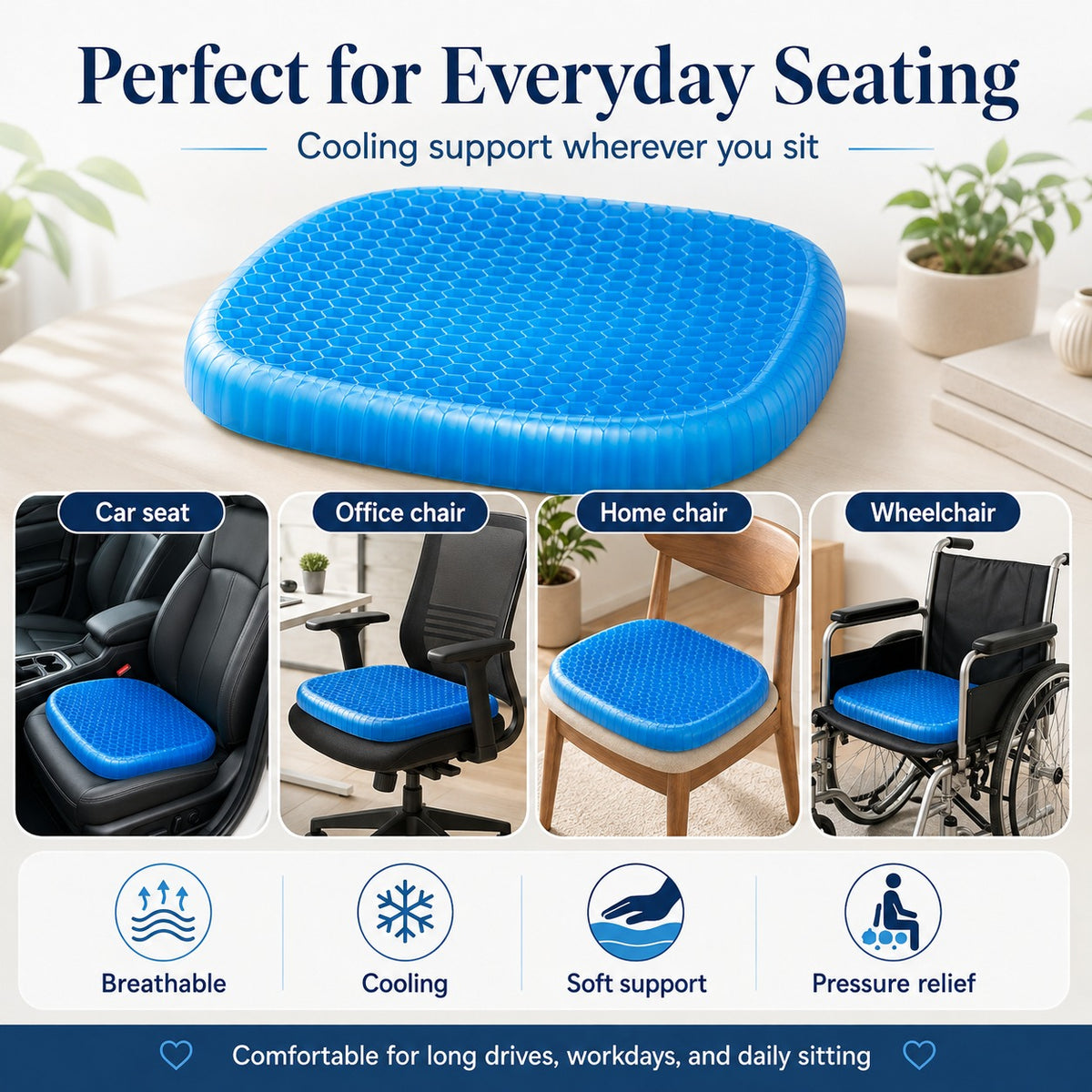 Silicone Ice Pad Insulated Car Seat Cushion